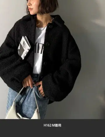 클래식 엘프 보아 자켓 M 사이즈 블랙