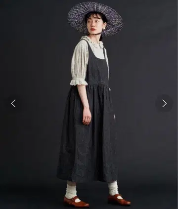 chambre de charme malle 코튼 린넨 오버롤 스커트