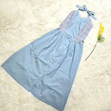 아틀리에 이콜 홀터넥 원피스 던거리 롱 [새상품급]