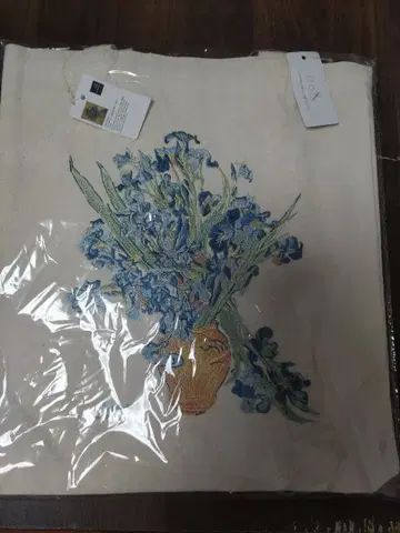 고흐전 아이리스 자수 토트백
