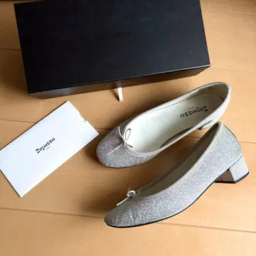 레페토 발레 슈즈 실버 글리터 라메 38