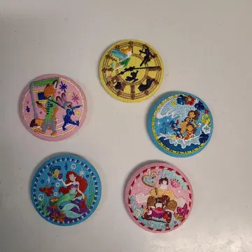 디즈니 자수 캔뱃지 5개 세트