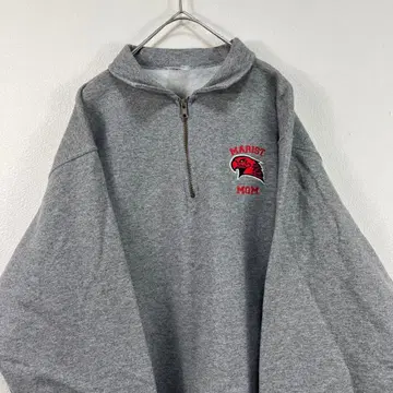 jerzees 하프 지퍼 맨투맨 그레이