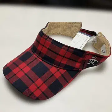 맨싱 Munsing 체크 바이저 빨간색 네이비