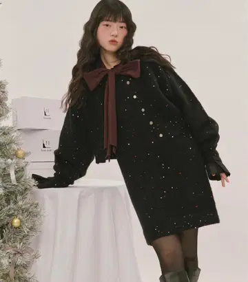 스팽글 니트 셋업