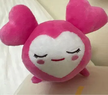 핑크 하트 모양 봉제 인형 파우치