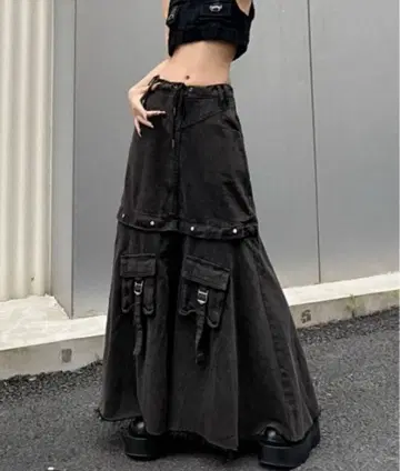 Sibra 2way 데님 롱 스커트