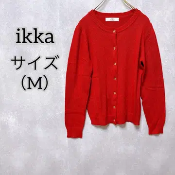 [ ikka ] 이카 ( M ) 니트 가디건 골드 버튼 여성용 레드