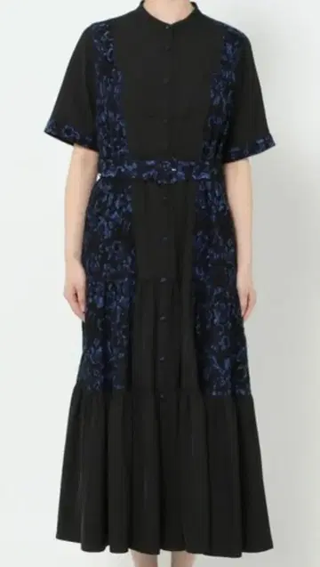 HARE 반팔 원피스 블랙 블루