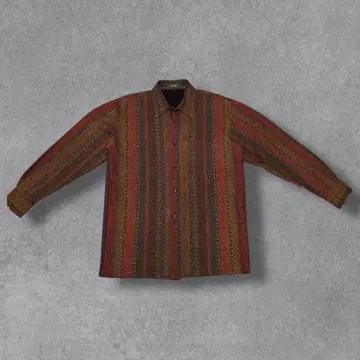 패턴 긴팔 셔츠 남성용 구제 의류