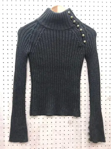 소프트 그런지 트레디셔널 모드 구제 의류 BRAHMIN 리브 니트 스웨터