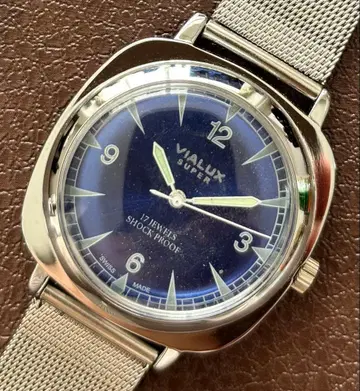 빈티지 손목시계 VIALUX 수동 태엽 남성용 손목시계 블루