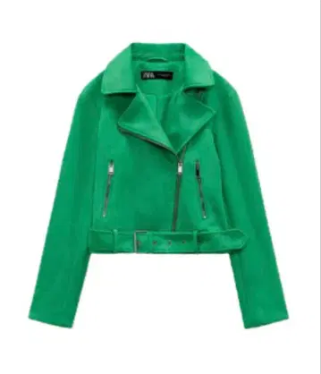 zara 스웨이드 칼라 라이더 자켓 그린