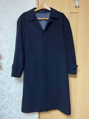 네이비 스텐카라 코트 캐시미어 100%