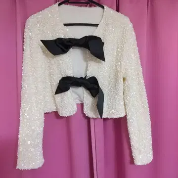 쉬인 노카라 스팽글 자켓