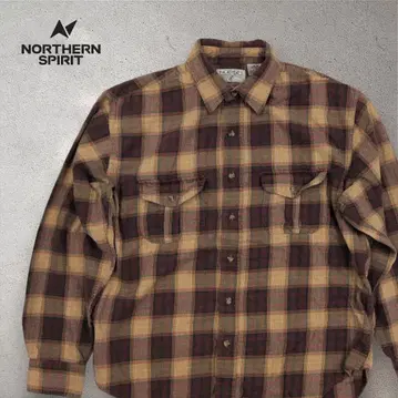 NORTHERN SPIRIT 체크 무늬 포켓 부착 플란넬 셔츠 M 대만제