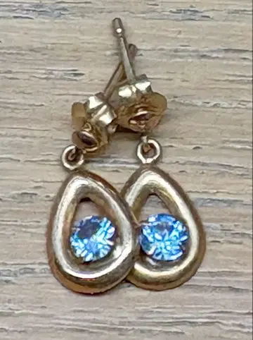 드롭형 파란색 스톤 귀걸이