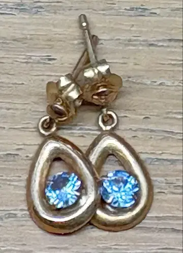 드롭형 파란색 스톤 귀걸이