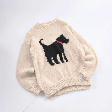 빈티지 애니멀 강아지 핸드 니트 P28