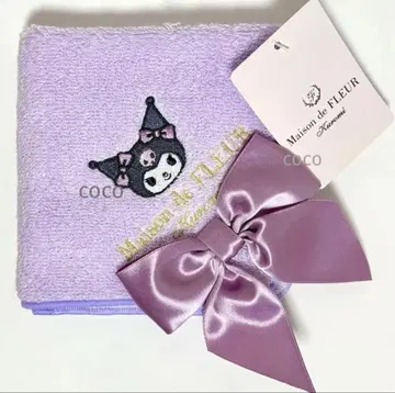 쿠로미 Maison de FLEUR 타월 손수건 산리오 보라색 리본