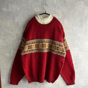 구제 의류 빈티지 총 패턴 니트 유즈드 빈티지 레어 used 레트로