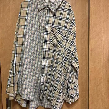 AJOBYAJO 체크 셔츠 오버 사이즈