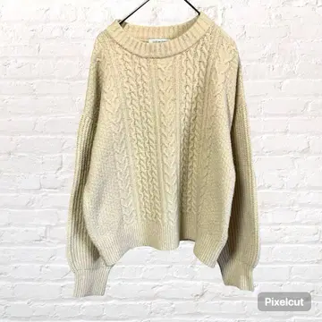 50171 올리브데올리브 케이블 짜임 니트 아이보리 피셔맨