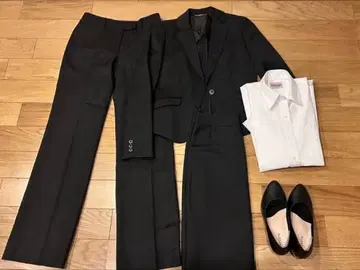 블랙 비즈니스 정장 세트 (셔츠, 신발 포함) 신발 23.5