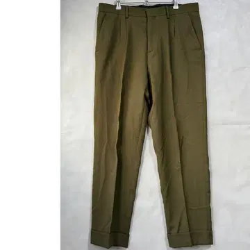 자라 슬랙스 턱인 테이퍼드 팬츠 센터 프레스 빅 사이즈