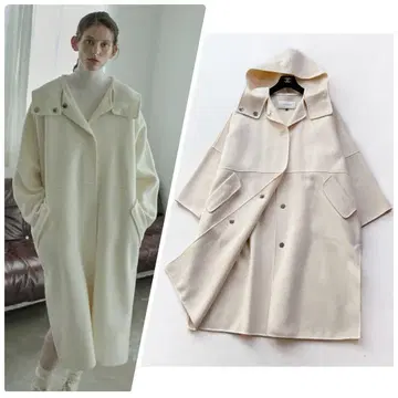 [르쉘블루] 후데트 더블 페이스 코트 후드 오버코트 36