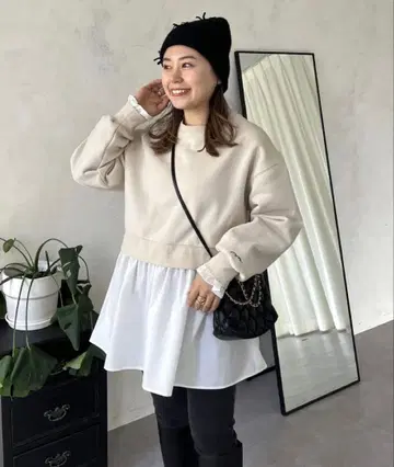 prose verse [ 모모콜레 ] 프릴 슬리브 2way 도킹 맨투맨