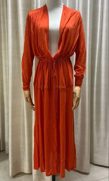 Cepis 오렌지 개더 롱 가디건 M-L