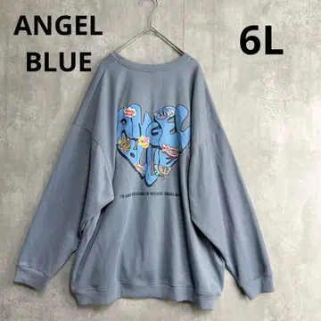엔젤 블루 트레이닝복 맨투맨 프린트 하트 파랑 긴팔 봄/가을/겨울