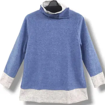 하이넥 바이컬러 튜닉 풀오버 상의 상의 배색