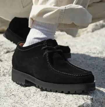 shiun BLACK SUEDE MOCCASIN XS