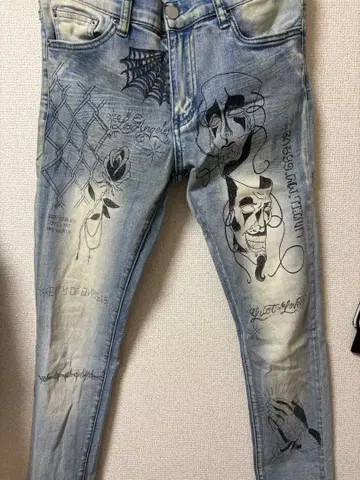 mnml 그래픽 데님 팬츠 라이트 블루