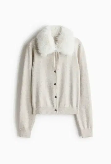 H&M 퍼 카라 가디건