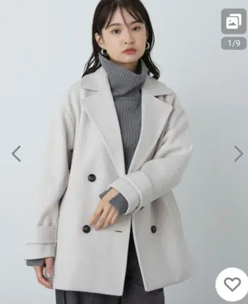 내추럴 뷰티 더블 브레스트 체스터 코트 피코트