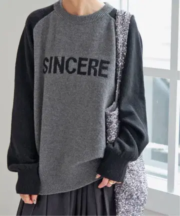 스픽앤스팬 래글런 로고 니트 풀오버