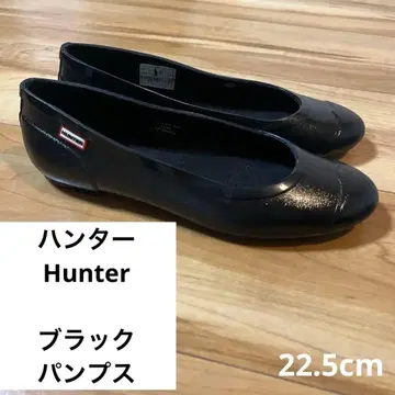 HUNTER 블랙 플랫슈즈 발레 슈즈