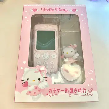 새상품 레어 완판템 산리오 헬로키티 폴더폰 모양 탁상 시계