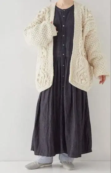 nest robe 페루 니트 팝콘 케이블 가디건