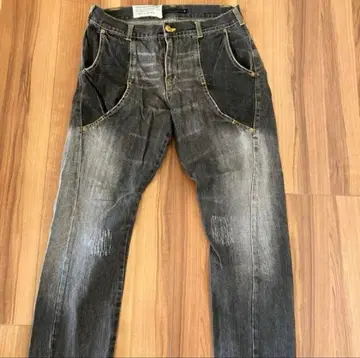 블랙 데님 데님 데미지 데님