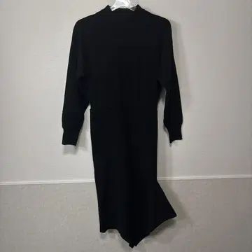 BLANCHIC 블랙 롱 니트 원피스 아지메 월드 나노유니