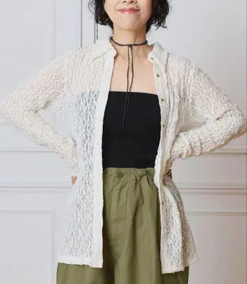 IENA LA BOUCLE 스트레치 레이스 셔츠