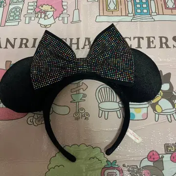 블랙 리본 포함 귀 머리띠