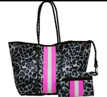 레오파드 무늬 토트백 파우치 포함 대용량 개성있는 A4 사이즈 멋스러운