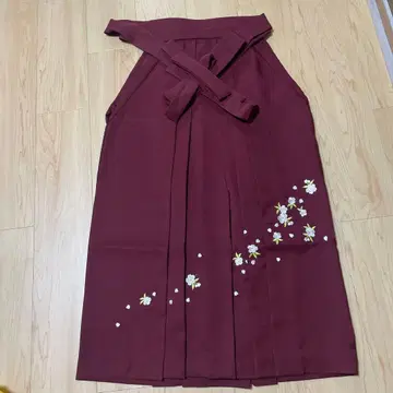 버건디 꽃무늬 자수 하카마 M 사이즈