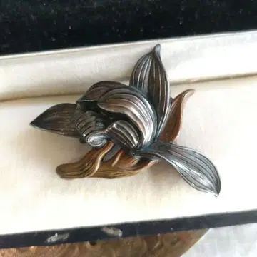 춘란 조각 오비 고정 띠 앤티크 은장 금공 화란