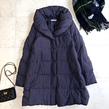 새상품급 로트레아몽 숄카라 다운 코트 네이비 38